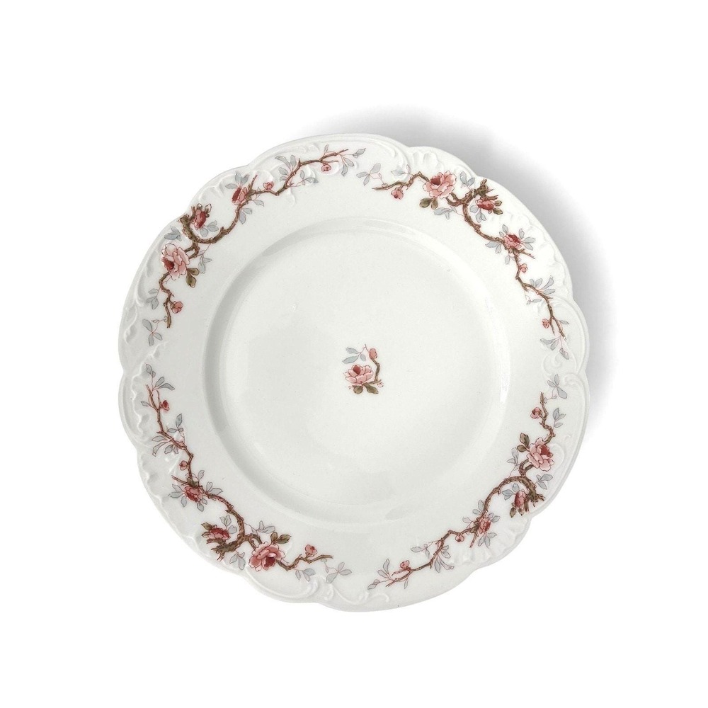Antique Haviland & Co Limoges Dinner Plate Pink Roses Schleiger 243 1894-1931
